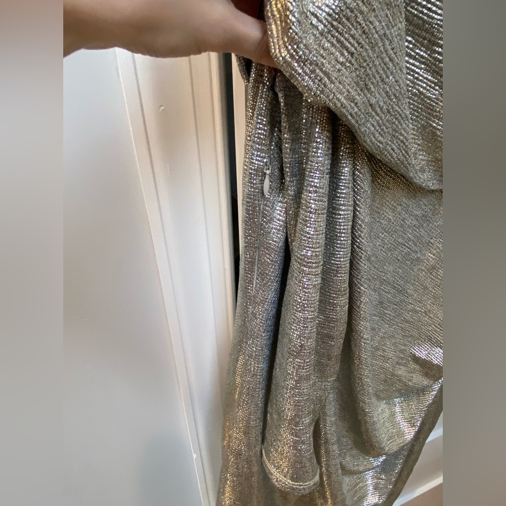 Betsy and Adam gold asymmetrical metallic gold midi dress, Festive dress - Picture 6 of 12